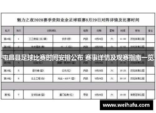 屯昌县足球比赛时间安排公布 赛事详情及观赛指南一览